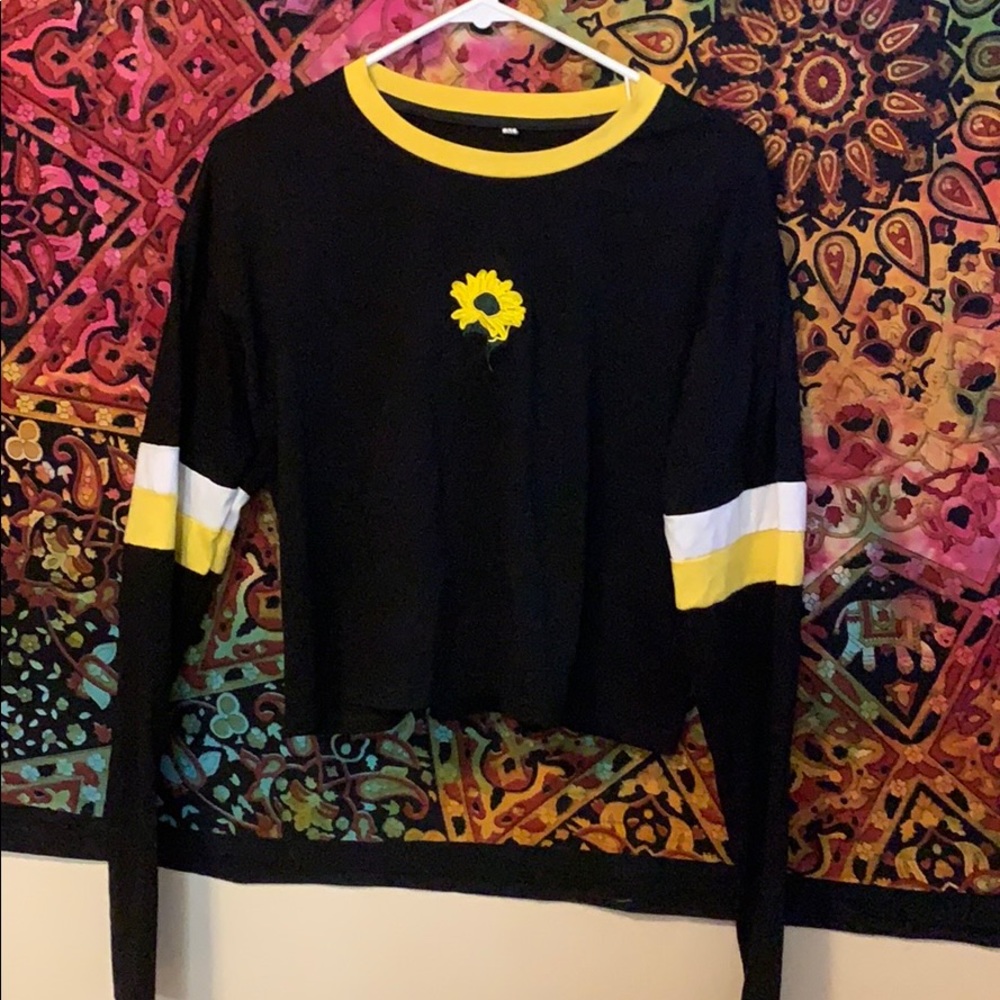 Black sunflower shirt